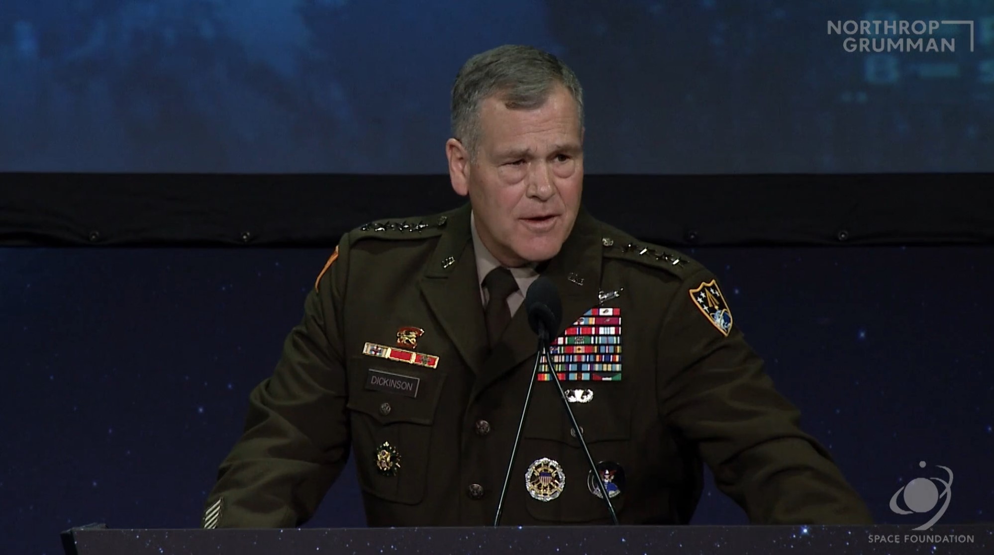 U.S. Space Command's  top leader, Gen. James Dickinson, says hockey and military space operations have a lot in common, including a seamless transition from offense to defense. Dickinson's command oversees all American military operations in space and partners will allied nations across the globe.