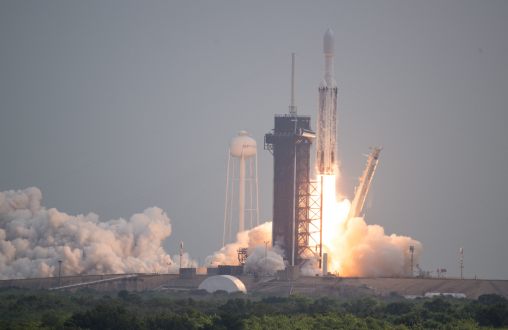 A SpaceX rocket with the Psyche spacecraft onboard launches from NASA’s Kennedy Space Center on Oct. 13. Credit: NASA